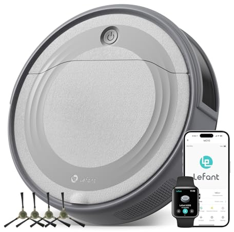 Lefant M310 Robot Vacuum Cleaner, 4500Pa Strong Suction, 180 Min, 7.9 cm Thin 28 cm Diameter, Automatic Self-Charging Small Robotic Vacuum, 2.4G Wi-Fi/App/Alexa Control, Ideal for Pet Hair Hard Floor