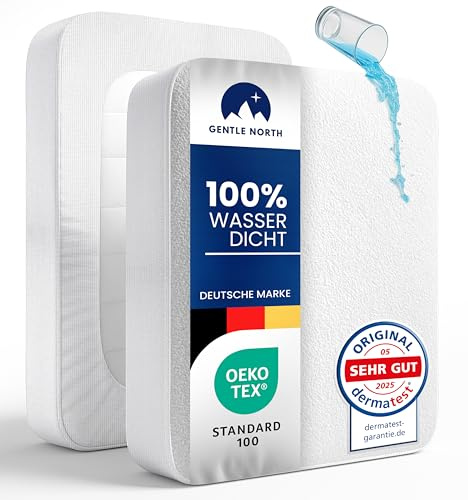Matratzenschoner 120x200 cm wasserdicht - Matratzenauflage als Nässeschutz für Kinder oder bei Inkontinenz - Waschbarer Matratzenschutz mit Spannfixierung - Kein Knistern - Oeko-TEX 100
