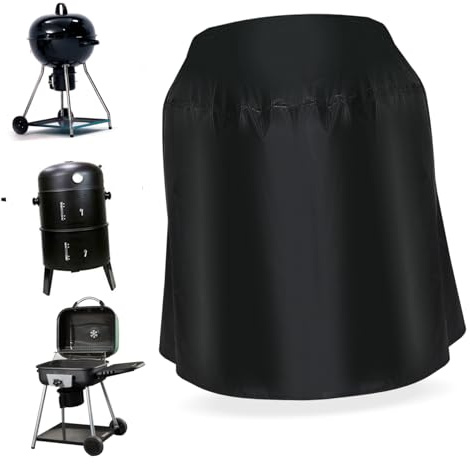 BAZEITFLOW Copertura Barbecue Esterno Rotonda in Poliestere Resistente Telo Protettivo Leggero e Portatile per Braciere e Grill Outdoor