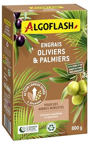 Algoflash Engrais Oliviers et Palmiers, Utilisable en Agriculture Biologique - 800 g