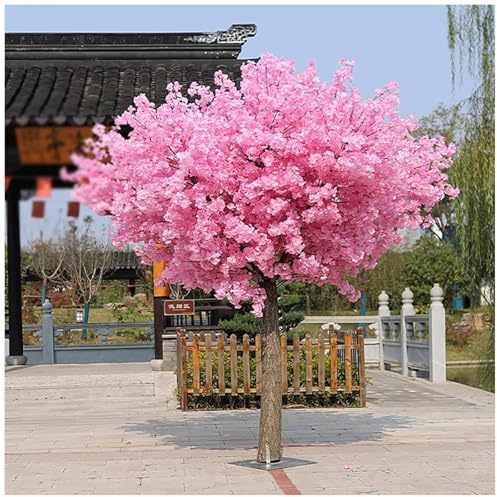 Árbol de cerezo artificial rosa vibrante de 180 x 150 cm, decoración floral realista para bodas, eventos, centros de mesa de hogar y fiestas, perfecto para decoración de árbol de deseos
