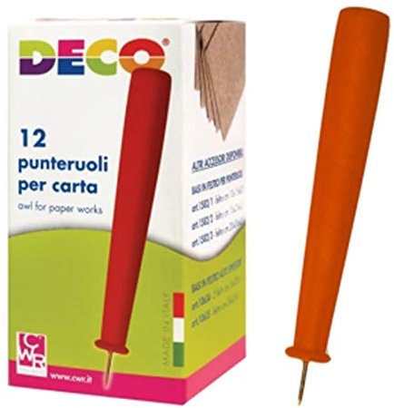 12 pz Punteruoli per carta 9cm con manico in abs e punta in acciaio, adatti a realizzare lavori di spolvero, punzecchio e strappo