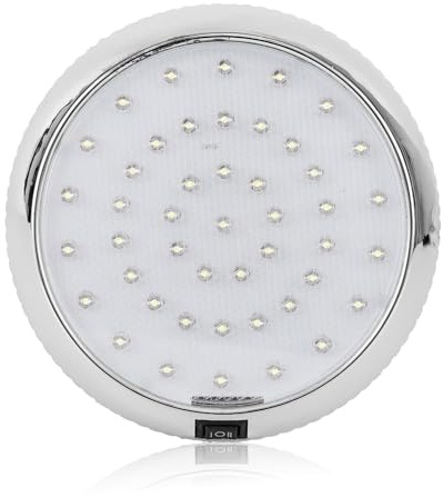 LED Camion intérieur Plafonnier LED, 12V Car Dome Lampe de toit intérieure pour camping car caravane RV remorque camion véhicule bateau avec 46 lumières LEDs, blanc