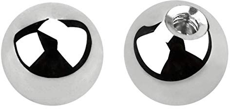 Set - 2 x Titan Piercing Kugel wählbar in 1,2 x 2-6 mm, Piercing Schmuck Verschluss