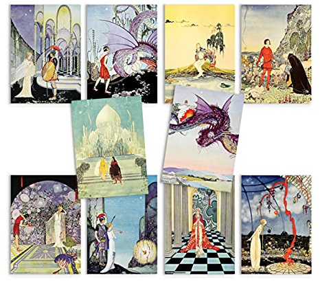 Strand Clothing Vintage Art Postkarten-Set mit 10 Postkarten, Märchen-Buch-Illustrationen