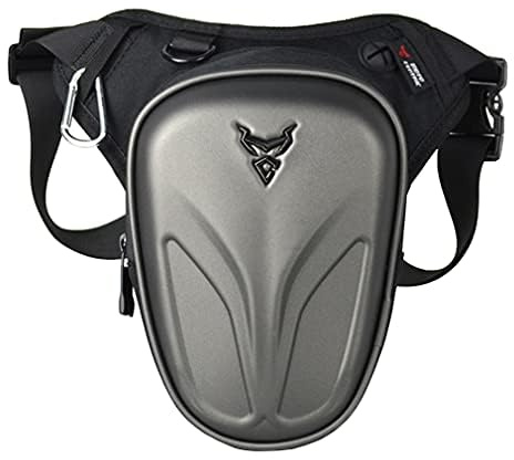 Beintasche Motorrad Oxford Taille Pack Hüfttasche für Herren Frauen Oberschenkel Taille Hintern Hüfte Gürteltasche Outdoor Reisen Wandern Cyling Tactical Outdoor Sport Pack Tasche Schwarz Grau