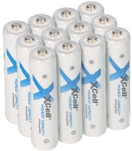 12x Akku Typ 1150 mAh 1,2V NiMH Micro AAA | wiederaufladbare Batterien hohe Kapazität | geringe Selbstentladung | ideal für Blitzgerät, Wii & Xbox Controller (12x AAA)