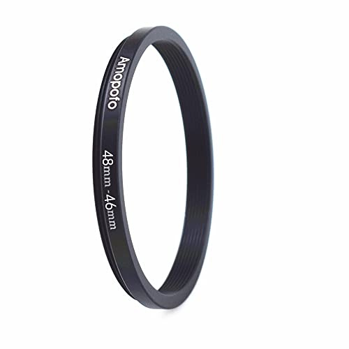 48mm Objektiv Konverter 46mm Kamera Filter Ring,Kompatibel mit Allen 48mm Kamera objektiven zu 46mm UV,ND,CPL Zubehör,Aus CNC gefrästem Material (48mm-46mm)
