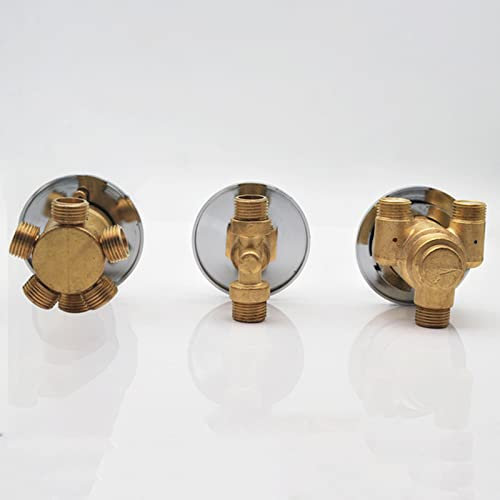 Robinet Douche Thermostatique Laiton Sortie 2/3/4/5, Vanne Commande Thermostatique Type Divisé pour Panneau Colonne Douche, Cartouche Laiton, Vanne Mélange Eau G1/2 (Filetage Vis 5 Voies)
