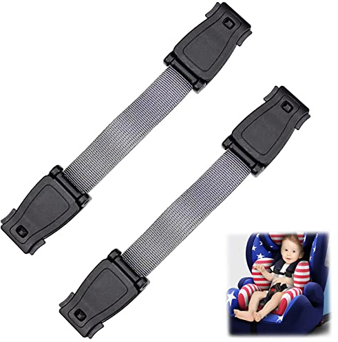 2 Pack Car Seat Anti Escape Harness Chest Clip, Safety Strap Prevent Children/Kids Taking Their Arms Out of Child Car Seat/High Chairs/Strollers/Baby Reins (Grey)