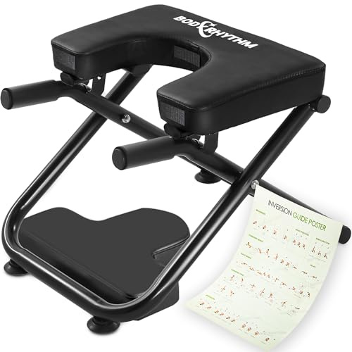 BODY RHYTHM Yoga Kopfstand Bank, Yoga Inversion Stuhl, Kopfstand-Trainer zur Linderung von Stress, Verbesserung von Schlaf & Verdauung und Krafttraining, ideal für Home Workout, Fitness und Gym
