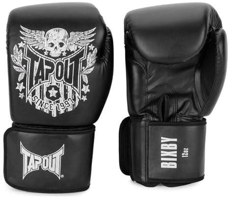 Tapout Boxhandschuhe aus Kunstleder (1Paar) Bixby, Black/Off White, 08 oz, 960009
