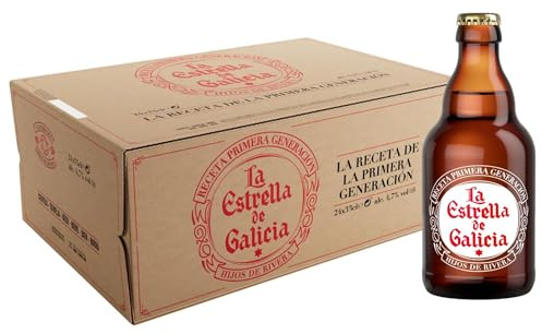 Estrella Galicia - La Estrella, Cerveza Lager, 24 Botellines x 33 cl