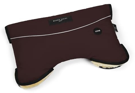 Kinderwagen-Muff aus Lammfell von WERNER CHRIST BABY - MOFFY LUXE ist der ideale Handwärmer für Buggys aus medizinischem Fell, einfache Handhabung, Handmuff in Chocolate (braun)