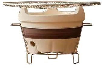 BNEI Barbacoa de cerámica, fogón portátil de sobremesa, diseño Dividido, Tres tamaños Disponibles, Adecuado para Calentar en Invierno y Hacer barbacoas (Large)