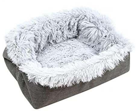 FRCOLOR Katzenbett Und Kuschelkissen Winter-warm Katzenmatte Weiches Plüsch-tierbett Für Katzen Und Kleine Hunde Für Drinnen Gemütlicher Schlafplatz Und Stilvolle Wohnraumdekoration
