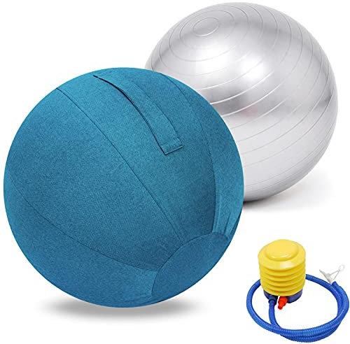 Gymnastikball-Stuhl, 55 cm/65 cm/75 cm, Yoga-Ball für Fitness, Pilates, Sitzball-Stuhl, Fitnessball, Geburt, Schwangerschaftsball, Gymnastikball-Stuhl für Zuhause, Büro, Pilates, Yoga, Stabilität un