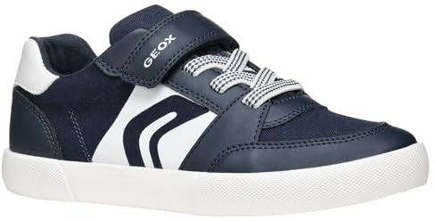 Geox J GISLI Boy D Sneaker, Navy/White, 34 EU