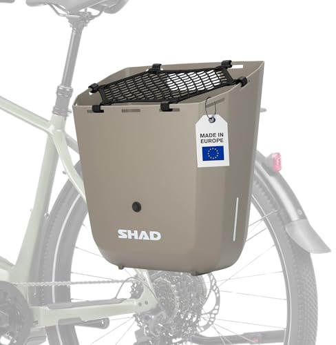 SHAD Bikes Abnehmbarer Fahrradkorb 20L Bike Box Quick Release KLICKfix | Aus Polypropylen, extrem schlagfester Korb, mit KLICKfix-System schnell abnehmbar, für E-Bikes und Cityräder. CremeFarben.