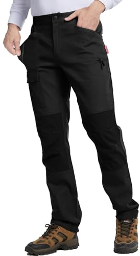 WORK IDEA Pantalón de Senderismo para Hombre, Ajuste Slim elástico, Impermeable, Adecuado para Actividades al Aire Libre