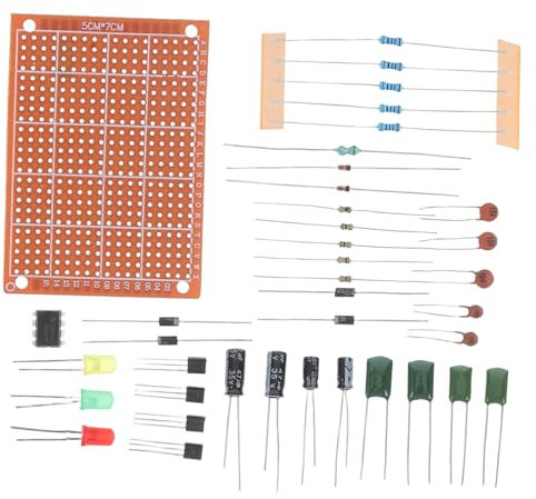 iplusmile Electronic Breadboard Kit and Soldering Practice Set for Beginners, Stem Learning Electronics Project Kit Led Resistors and Circuit Components for Hobbyists and Students