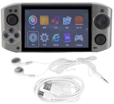 Tbest Handheld-Spielekonsole mit 5, 1-Zoll-HD-Display, Wiederaufladbare Spielekonsole mit Integrierten Benutzerdefinierten Chips, Musik-Player, Video-Player, Kamera, DV, Audiorecorder