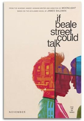 AKRHARWB Poster décoratif vintage élégant pour salon, chambre à coucher, affiche esthétique sans cadre « If Beale Street Could Talk » - 30 x 45 cm
