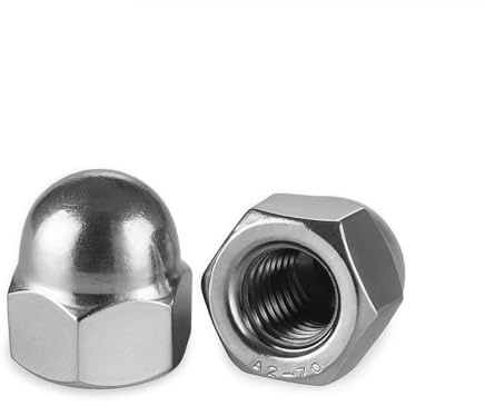 Drenky 25 Stück Hutmuttern M4 Edelstahl A2 V2A DIN 1587 Hutmuttern M4 Silber Kappenmuttern Sechskant Hutmuttern Rostfreier für Schrauben, Gewindebolzen, Gewindestangen