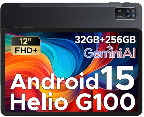 DOOGEE Tab E3+ Helio G100 Octa-Core, Tablette 12 Pouces, 2.4K 90HZ, Tablette avec Carte SIM, 32Go + 256Go Tablette Tactile, 8800mAh, Corps Métallique Ultra-Mince 7,5 mm/Gemini AI/Quatre Haut-Parleurs