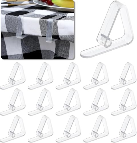 16 Stück Tischdecken Anti-Rutsch-Klammern – Durchsichtige Tischdeckenklammernr für Outdoor & Küche, Tischtuchklammern, Transparente Tischdeckenklammer, Tischgussklammern