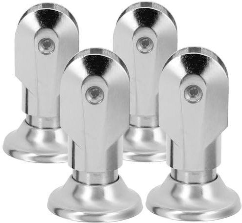 HOLIDYOYO 4pcs Bathroom Partition Hardware Fittings Stainless Steel Partition Bracket Foot Leveler Easy Install for