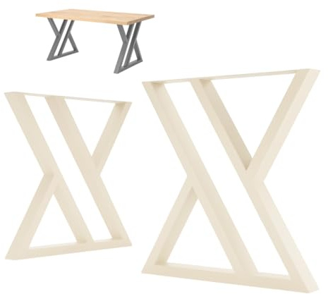 NWELD Tischfüsse Tischbeine Metall Zickzack Beige 72x72x7cm Tischkufen DIY - Tischbein Set - Tischfuß Loft. Industriestil für Couchtisch. Esstisch. Schreibtisch