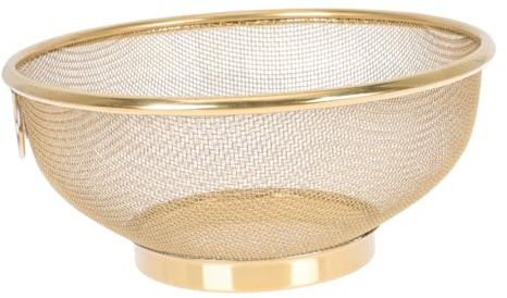 GALPADA Stainless Steel Fine Mesh Rice Strainer Bowl 26cm Wire Sifter Colander for Kitchen Food Rinsing and Oil Filtering Household Use