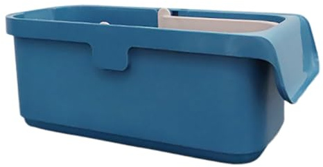 Seau à Serpillière Rectangulaire en Plastique, Grosse Capacité, Bleu | pour Sols Variés, Compatible avec Balais Plats, Portable et Pratique, Usage Ménager Quotidien