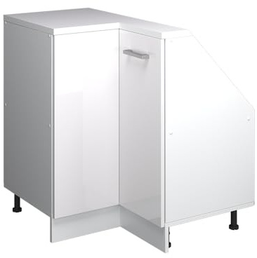 Vicco Meuble sous Pente Armoire d'angle Rion Blanc Brillant/Blanc
