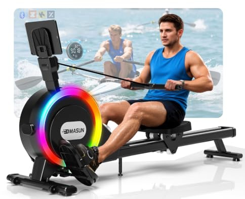 Rudergerät für Zuhause, DMASUN Magnetisches Rudergerät mit 32 Widerstandsstufen, HD-LCD-Bedienpanel, Upgrade Doppel-Slide-Rails, APP-Verbindung, ideal für Cardio-Training, Belastbar bis 160kg