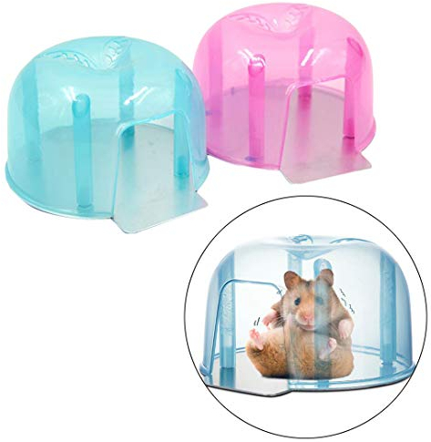 POPETPOP Chinchilla Cooling House-2 Pack Hamster House Summer Cooling Mini Hamster Igloo Pet Cool Plastic Small House for Kitten Hamster Chinchilla and Other Small Pets
