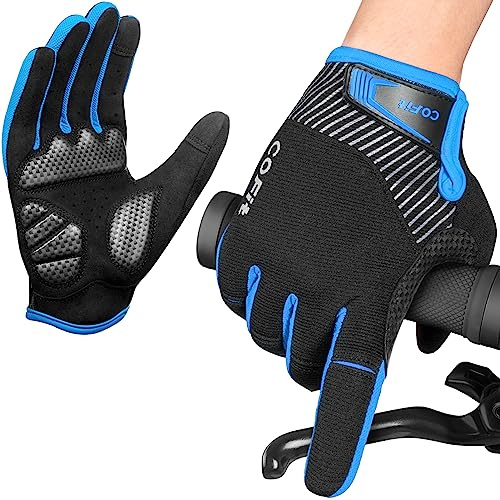 COFIT Gants Vélo Doigts Complets Hommes Femmes, Antidérapants & Gel Antichoc, Tactiles et Respirants, pour Cyclisme/VTT/Vélo Route