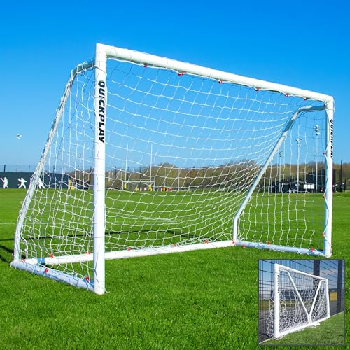 QuickPlay Q-Fold Match 8x5 Folding Soccer Goal - Weatherproof PVC, U9-U10