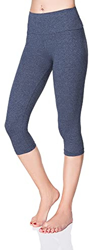 SOFTSAIL Leggings for Women 3/4 Length Capri Cotton High-Waisted Cropped with Tummy Control Yoga Pants for Women Ladies Leggings for Sports Workout Gym Activewear