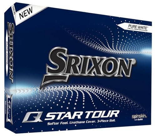 Srixon Q-Star Tour 4 - Docenas de Pelotas de Golf - Rendimiento y Potencia - 3 Piezas - Uretano - Accesorios de Golf Premium y Regalos de Golf