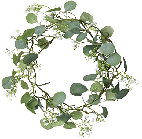 Aramco Künstliche Silberdollar Eukalyptusblätter Mix Gypsophila Garland Gefälschte Hängende Eukalyptusblatt Baby Breath Blume Girlande 1,7 m lang für Mittelstücke Dekoration