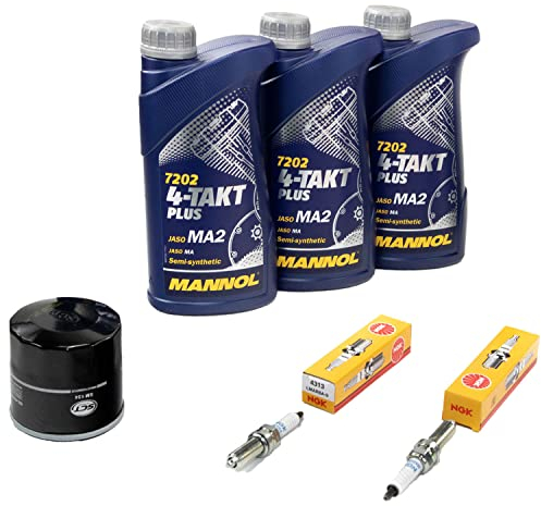 Wartungspaket Öl 3L + Ölfilter + Zündkerzen für Yamaha MT-07 700 MT07 RM04 BU21 RM331 RM141 RM182 Bj 2014-2022