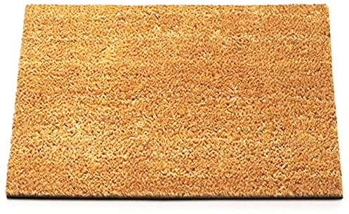 KARAT Fußmatte für Außen und Innen, 40x80 cm Natur 17mm Höhe, Türmatte aus Kokos, Schmutzfangmatte, Kokosmatte mit Rutschfester Rückseite für Haustür, Eingang