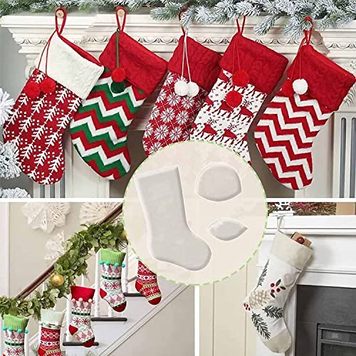 BAILIY Handgefertigtes Weihnachtsstrumpf-Vorlagen-Set, kreative Weihnachtsstrumpf-Nähvorlagen, niedliche Weihnachts-DIY-Quilt-Vorlagen, Patchwork-Werkzeuge, Heiligabend-Socken