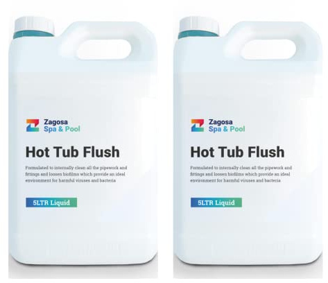 Zagosa Spa & Pool 10ltr Hot Tub Flush Whirlpool Bath Cleaner - Biofilm remover, system flush for spas and hot tubs