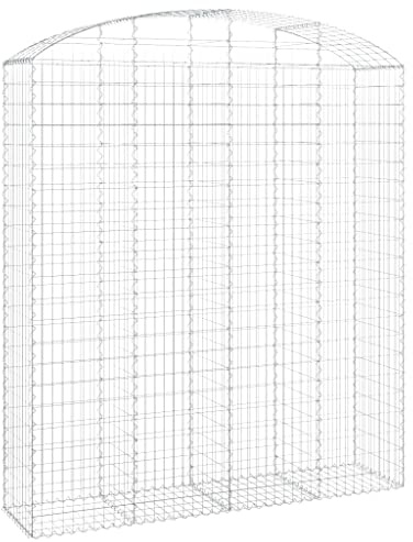vidaXL Gabion bågformad 200x50x220/240 cm galvaniserat järn, gabionkorg, stenmur, gabionmur, gabionkorgar, stenmurar, gabionvägg