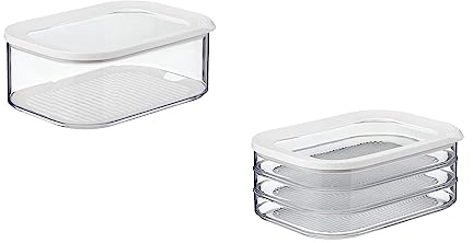 Mepal – Käse- und Wurstdosen-Set Meat and Cheese Weiß – Modula Vorratsdosen Set mit Deckel – Frischhaltedose mit Anti-Kondensationseinsatz – Luftdicht & spülmaschinenfest