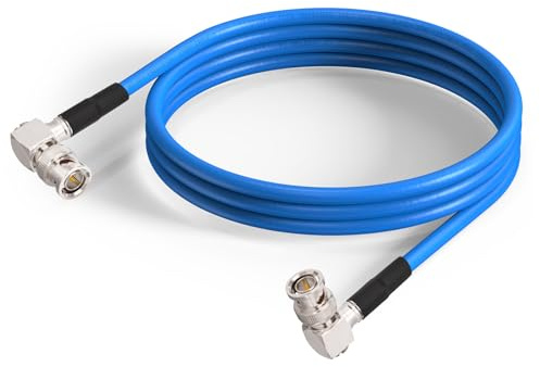 Superbat Cavo SDI 3G/6G/12G BNC 75 Ohm Maschio a Maschio Belden 1694A 2m | Doppia Schermatura, BNC Angolato Placcato Oro, 18AWG, 4K UHD/8K, 1 Pezzo, per Blackmagic, Telecamere, Convertitori, Monitor
