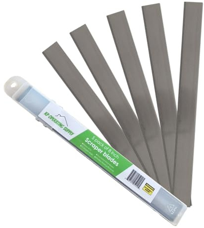 8 Replacement Floor Scraper Blades 5 -Pack - Angled Demolition Scraper Blades for Efficient Flooring Removal and Demolition Razors - Compatible with Telescoping Floor Scrape - by KP Operating Supply